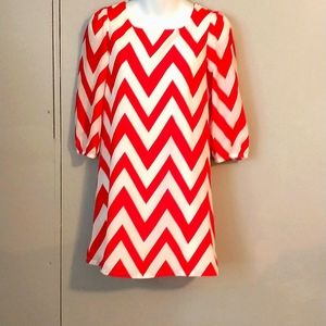 Sequin Hearts red and white Chevron girls dress size 14